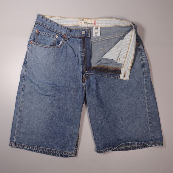 VTG Levis 569 Jean Shorts Men 34 x 11 Loose Fit Straight Baggy Skateboard - Picture 3 of 8